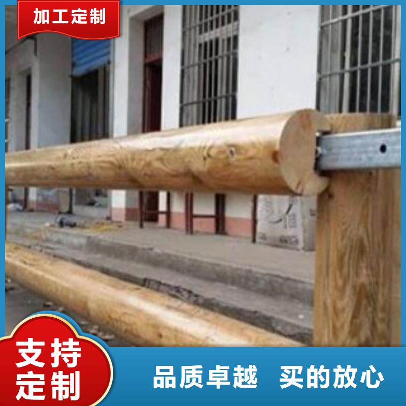 揭阳景区钢背木厂家Q235钢板立柱护栏良心企业