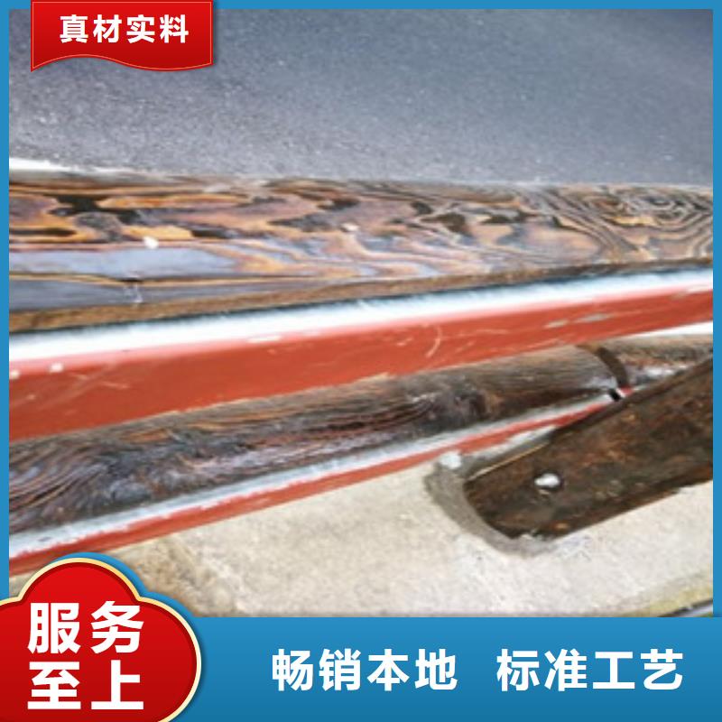 忻州景区钢背木厂家钢板防撞立柱厂家护栏生产